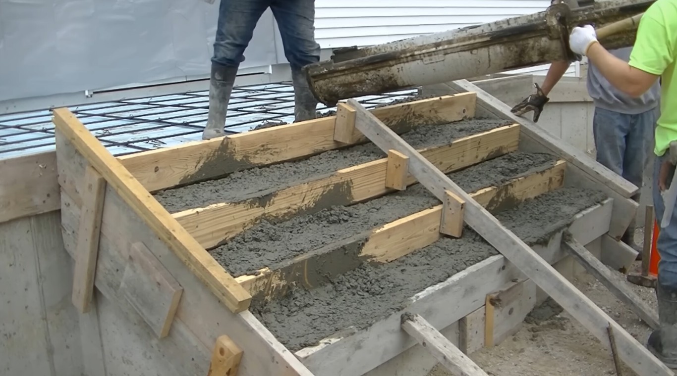 Concrete steps under construction in Apex, NC